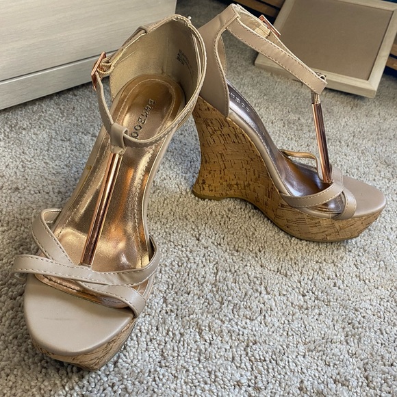 Bamboo chrome pink cork wedges - Picture 2 of 2